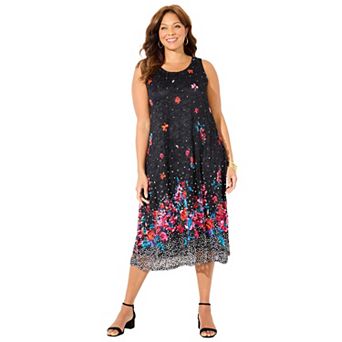 Catherines Women's Plus Size Printed Lace Dress