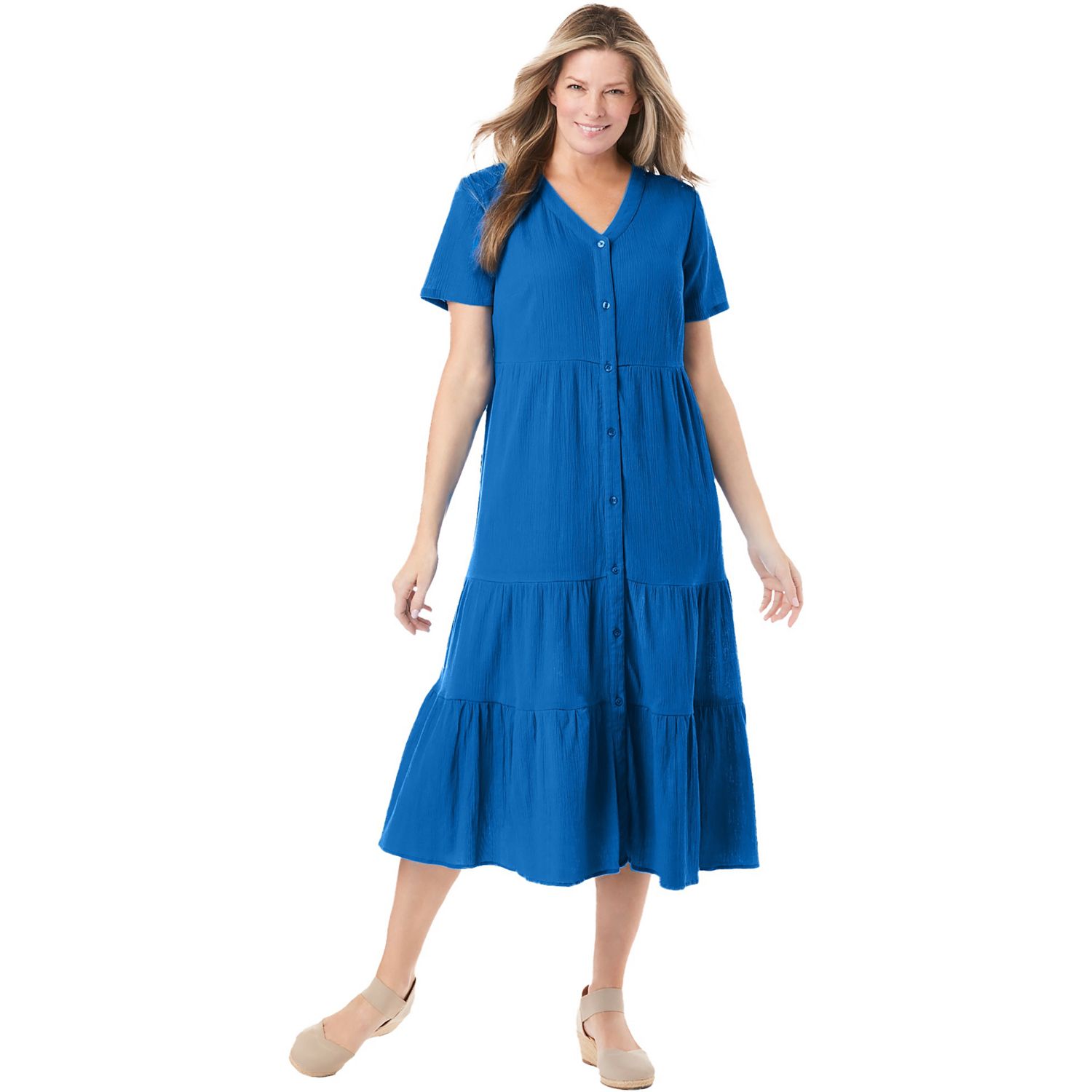 Женские платья Woman Within Plus Size Gauze Tiered Dress