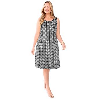Catherines Women's Plus Size Fit & Flare Sleeveless Dress