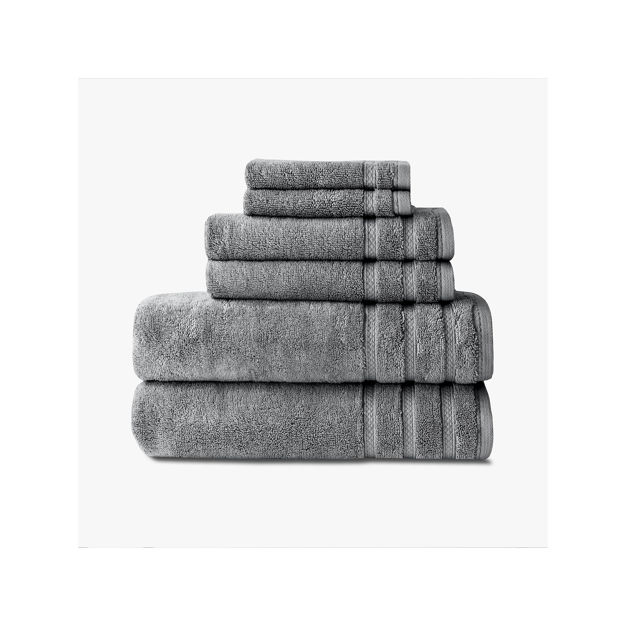 True Comfort 6-pc. Cotton Bath Towel Set, Gray