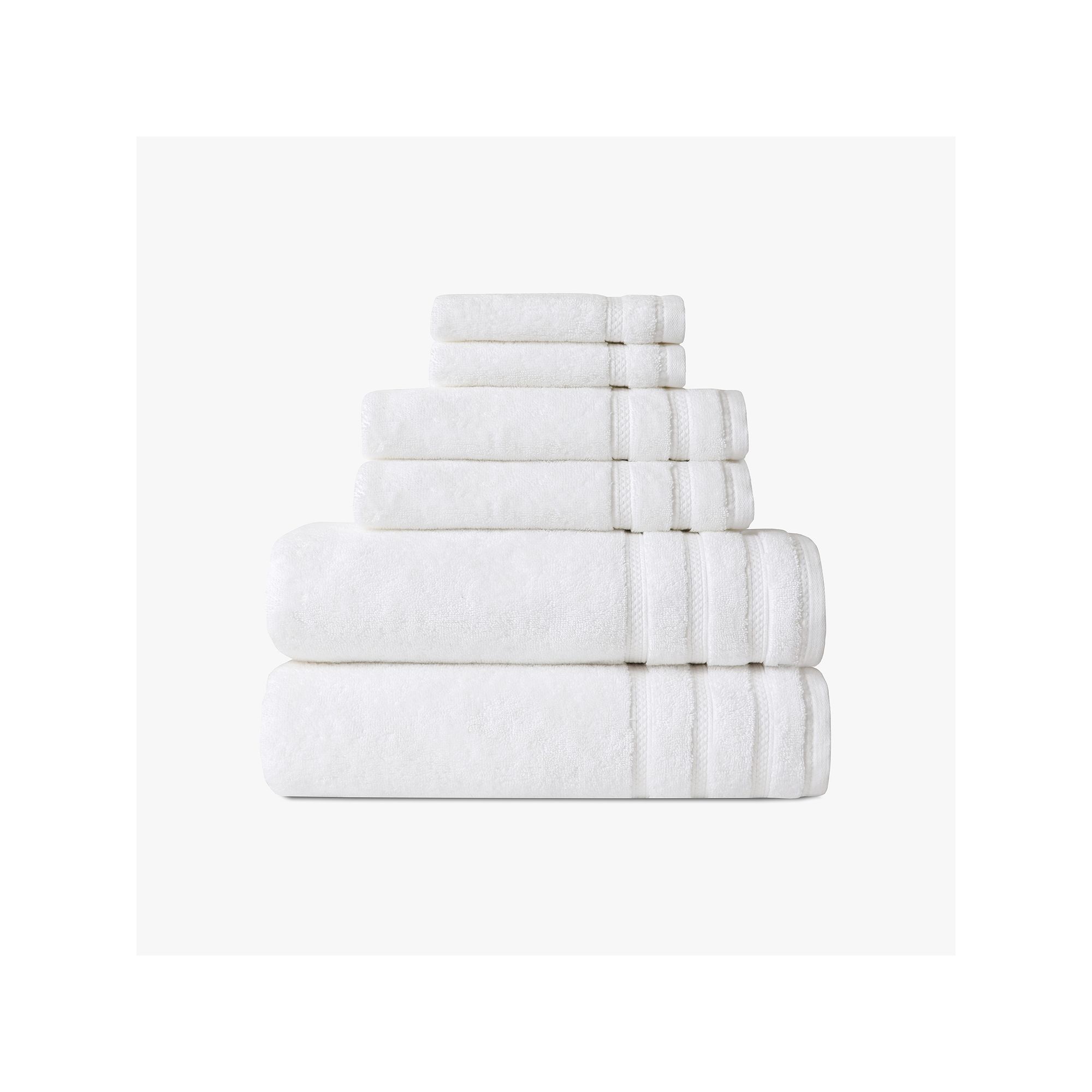 True Comfort 6-pc. Cotton Bath Towel Set, White