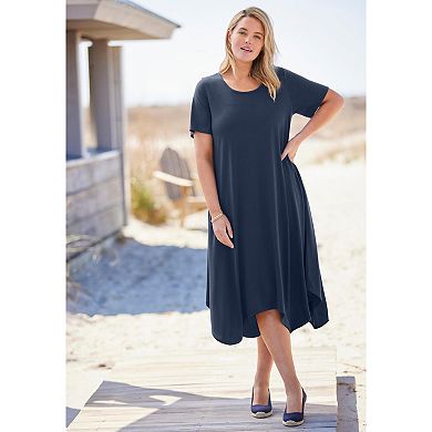 Woman Within Plus Size Drape Hem Dress