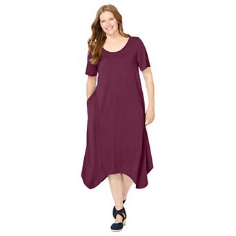 Woman Within Plus Size Drape Hem Dress