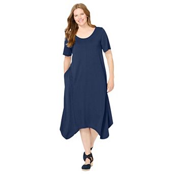 Woman Within Plus Size Drape Hem Dress