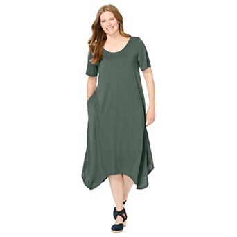 Woman Within Plus Size Drape Hem Dress