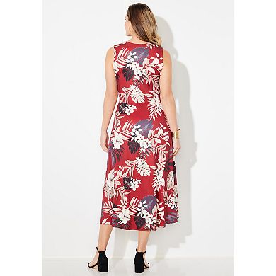 Catherines Women's Plus Size Effortless Faux Wrap Dress
