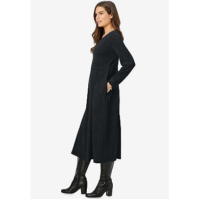 Woman Within Plus Size Petite Thermal Knit A-Line Dress