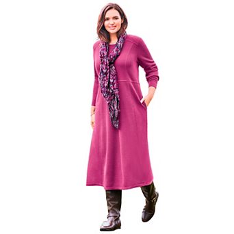 Woman Within Plus Size Petite Thermal Knit A-Line Dress