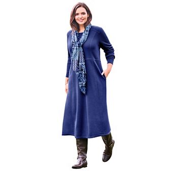 Woman Within Plus Size Petite Thermal Knit A-Line Dress