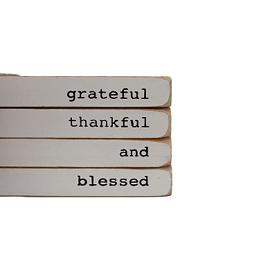 Parisloft Decorative Wooden Books - Grateful Thankful and Blessed