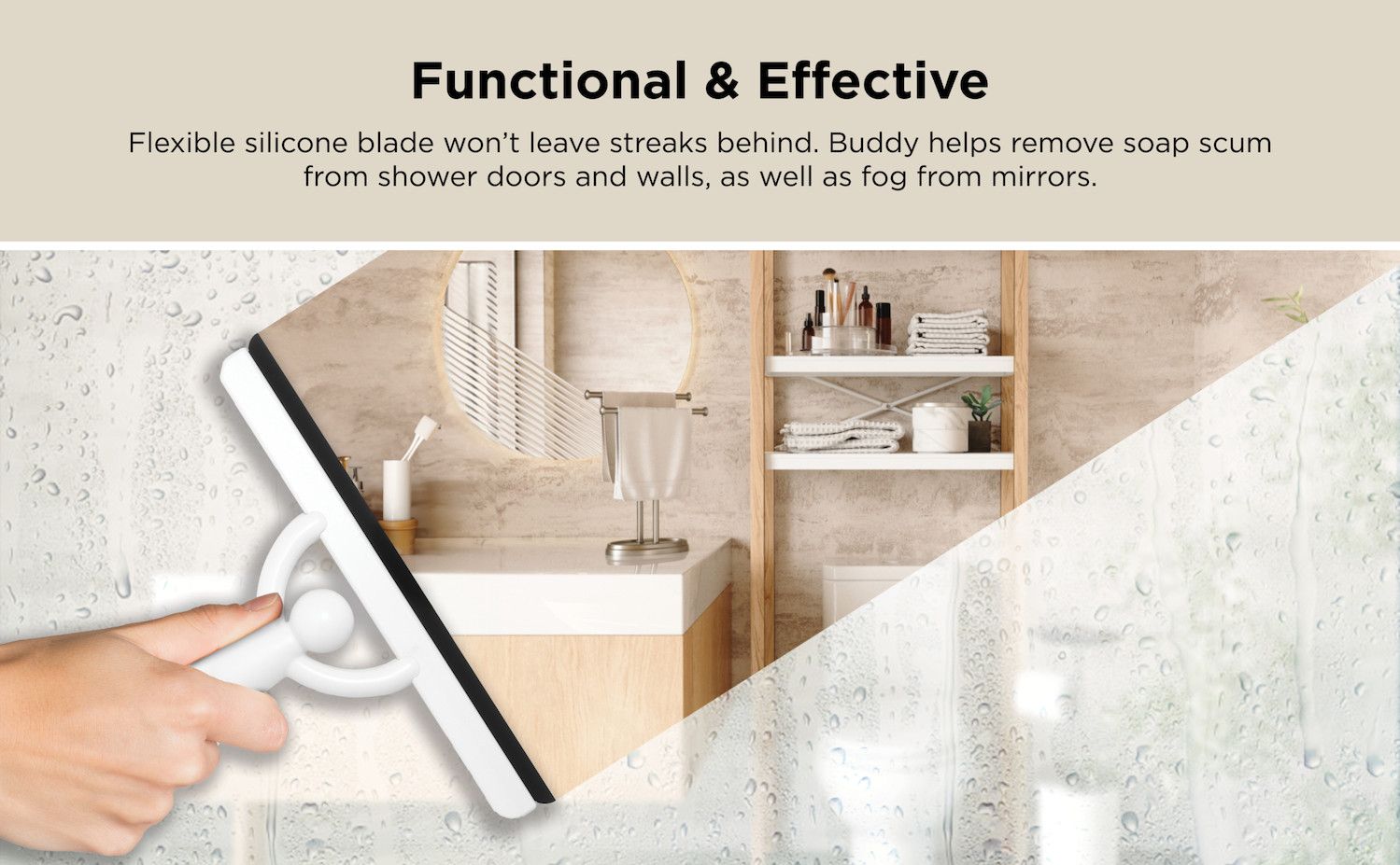 Tergivetro Per Doccia Umbra Buddy - Design Spiritoso, Lama In Silicione, Ventosa Adesiva - Foto 3