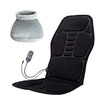 Total Relaxation Pair: Heated Foot Spa & Adjustable Chair Cushion