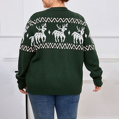 Women's Plus Size Ugly Christmas Cardigan Long Sleeve Holiday Sweaters with Cute Patterns