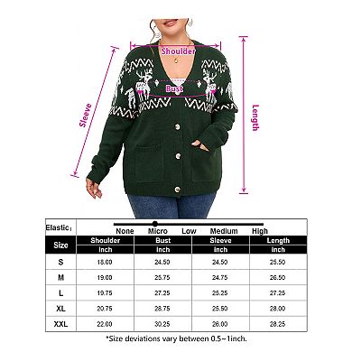 Women's Plus Size Ugly Christmas Cardigan Long Sleeve Holiday Sweaters with Cute Patterns