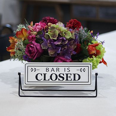 Parisloft Small Bar is Open or Closed Rotating Metal Tabletop Decor, 12" W x 1-1/8"D x 4-7/8"H