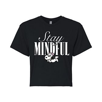 Juniors' Peanuts Belle Stay Mindful Cropped Tee