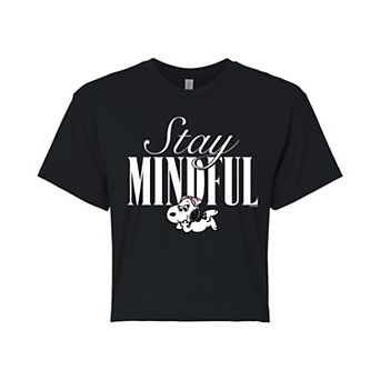 Juniors' Peanuts Belle Stay Mindful Cropped Tee