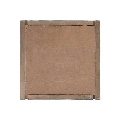 Parisloft Better Not Pout Rustic Wood Framed Square Christmas Tabletop Sign, 5.8"x5.8"
