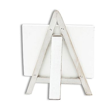 Parisloft Be Merry Wood Sign with Wooden A-Framed Easel, Farmhouse Christmas Tabletop Decor