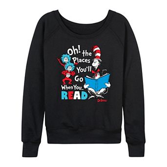 Women's Dr. Seuss Oh The Places French Terry Long Sleeve Tee