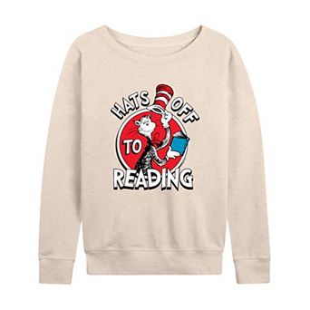 Women's Dr. Seuss Hats Off To Reading French Terry Long Sleeve Tee