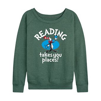 Women's Dr. Seuss Reading Takes You Places French Terry Long Sleeve Tee
