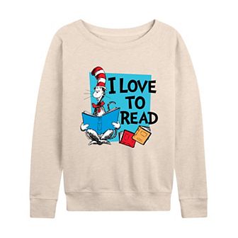 Women's Dr. Seuss I Love To Read French Terry Long Sleeve Tee