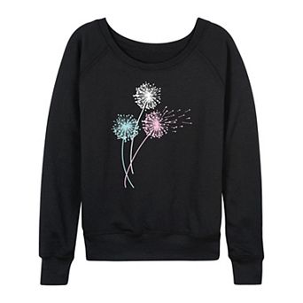 Women's Pastel Dandelions French Terry Long Sleeve Tee