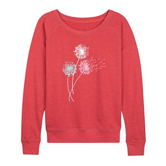 Women's Pastel Dandelions French Terry Long Sleeve Tee