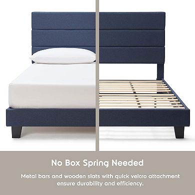 Nestl Horizontal Channel Upholstered Platform Bed Frames