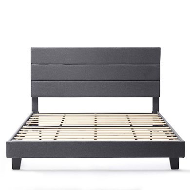 Nestl Horizontal Channel Upholstered Platform Bed Frame