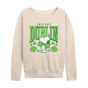 Women's Peanuts Snoopy Dublin Ireland French Terry Long Sleeve Tee