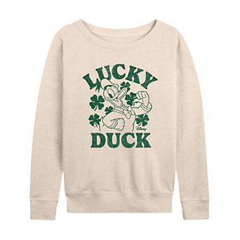 Disney's Donald Duck Women's Lucky Duck French Terry Long Sleeve Tee