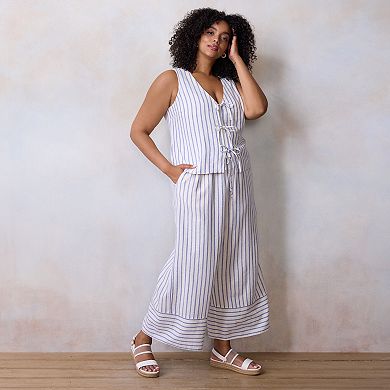 Plus Size LC Lauren Conrad Striped Pull-On Soft Pants