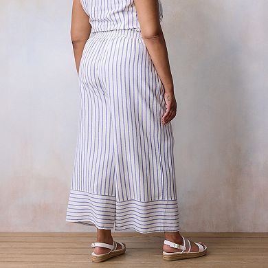 Plus Size LC Lauren Conrad Striped Pull-On Soft Pants
