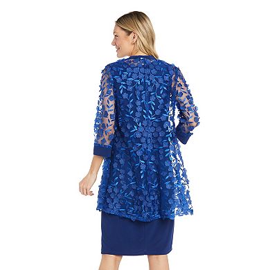 Women's R&M Richards 3-pc. Floral Jacket, Dress, & Necklace Set
