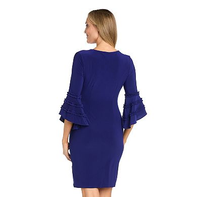 Women's R&M Richards Ruffle Trim Faux Wrap Dress