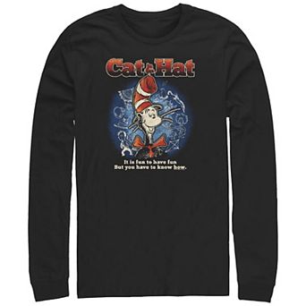 Big & Tall Dr. Seuss The Cat In The Hat It Is Fun To Have Fun Long Sleeve Graphic Tee
