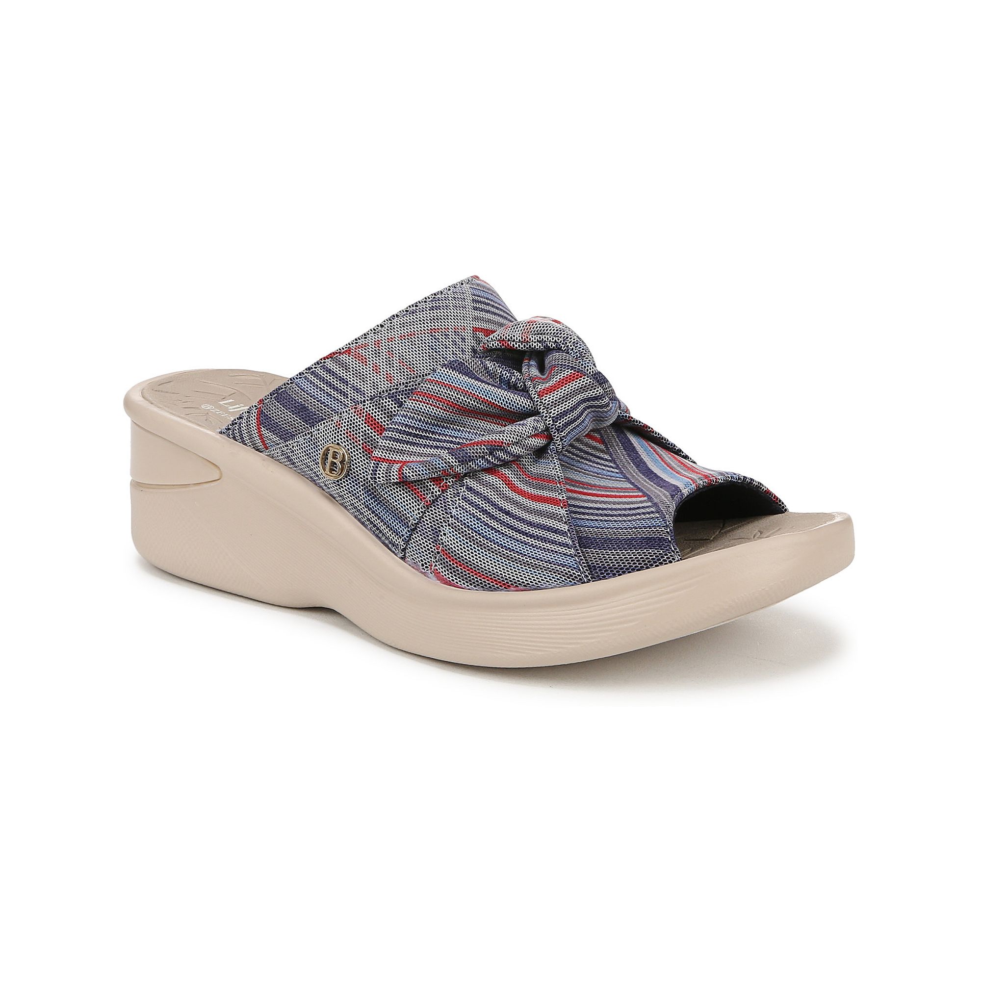 LifeStride Smile 3 Womens Wedge Sandals, Size: 7.5 Wide, Bright Team Strip