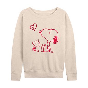 Women's Peanuts Broken Heart French Terry Long Sleeve Tee