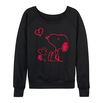 Women's Peanuts Broken Heart French Terry Long Sleeve Tee