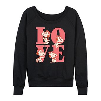 Women's Peanuts Belle Love French Terry Long Sleeve Tee