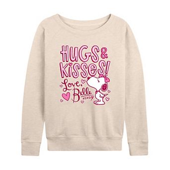 Women's Peanuts Belle Hugs & Kisses French Terry Long Sleeve Tee