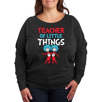 Plus Size Dr. Seuss Teacher Of Little French Terry Long Sleeve Tee