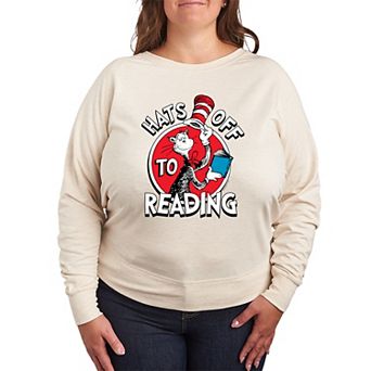 Plus Size Dr. Seuss Hats Off To Reading French Terry Long Sleeve Tee