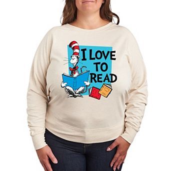 Plus Size Dr. Seuss I Love To Read French Terry Long Sleeve Tee