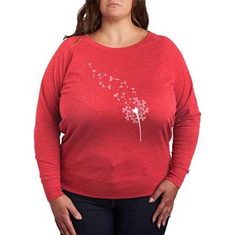 Plus Size Dandelion Seeds French Terry Long Sleeve Tee