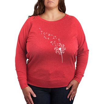 Plus Size Dandelion Seeds French Terry Long Sleeve Tee