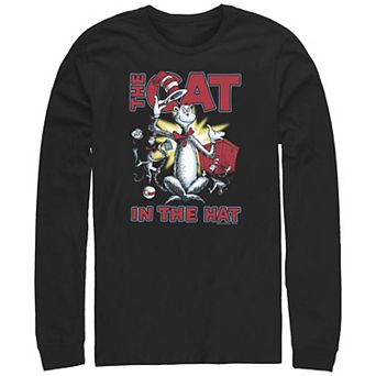 Big & Tall Dr. Seuss The Cat In The Hat Cattitude Long Sleeve Graphic Tee