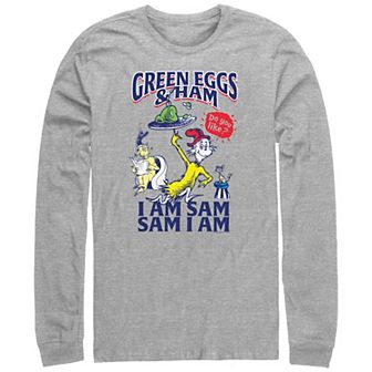 Big & Tall Dr. Seuss Green Eggs And Ham Do you Like Them? Long Sleeve Graphic Tee
